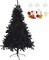 8' Premium Artificial Christmas Tree with Solid Metal Stand; Festive Indoor and Outdoor Decoration; Black